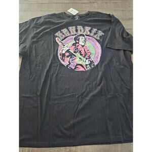 Authentic Jimi Hendrix Mens 2X T-shirt Black Short Sleeves NWT 100% Cotton